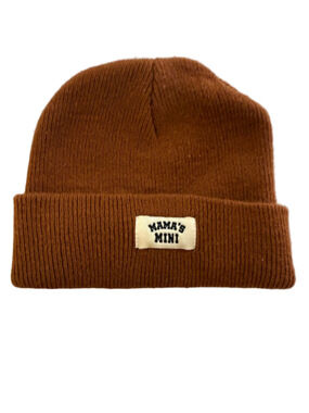 Baby Brown & White "Mama's Mini" Beanie One Size